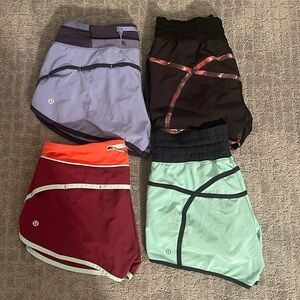Lot of 4 pairs of Lululemon Shorts size 6